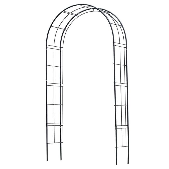 NATURE Pergola arch in galvanized steel 113x38xH229cm - Black