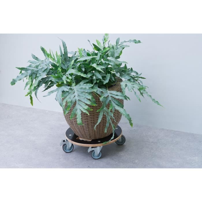 Square rolling pot holder - NATURE - FSC wood - Max load 250 kg
