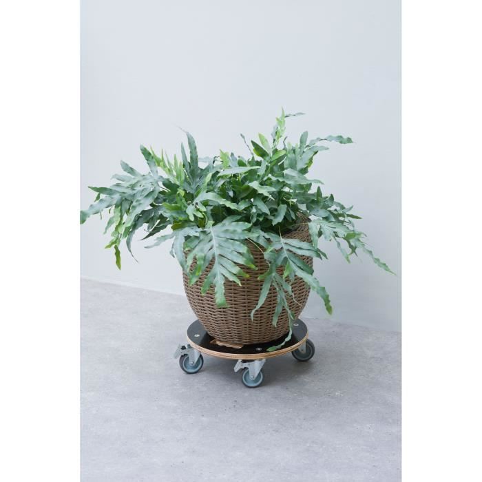 Square rolling pot holder - NATURE - FSC wood - Max load 250 kg