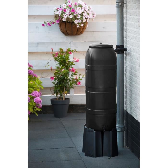 NATURE Water collector kit - 100 liters - Column shape - Anti-UV treated - Made in Europe - Black
