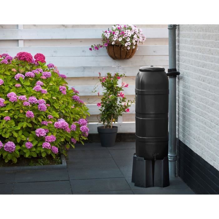 NATURE Water collector kit - 100 liters - Column shape - Anti-UV treated - Made in Europe - Black