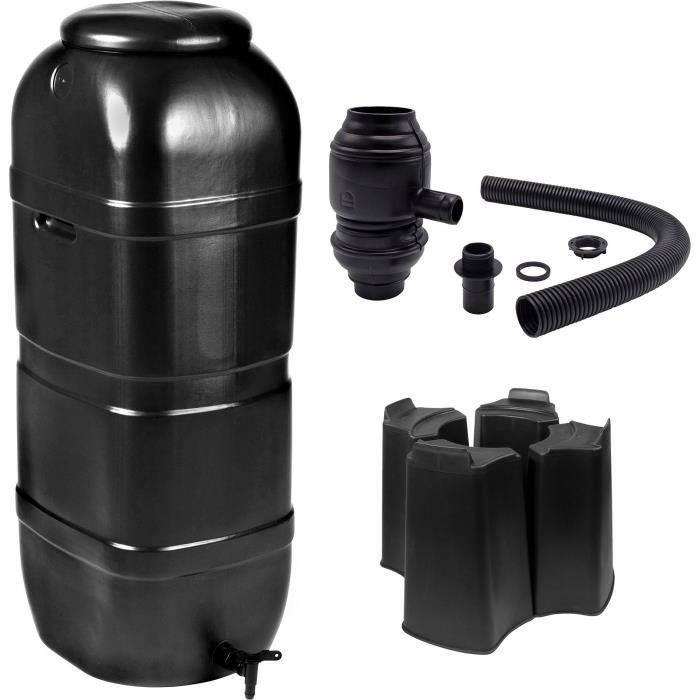 NATURE Water collector kit - 100 liters - Column shape - Anti-UV treated - Made in Europe - Black