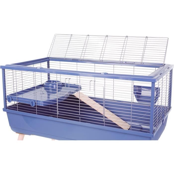 Raised rodent cage - Zolux - Néolife - For guinea pigs - 99 x 54 x 79 cm - Blue