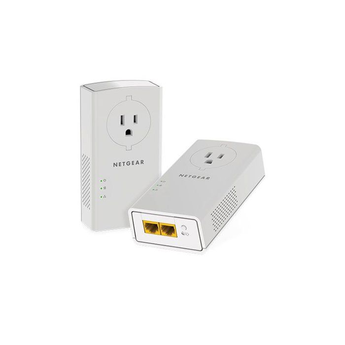NETGEAR Pack of 2 adapters 2000 Mbit / s - 2 ports 10/100/1000 RJ45 - With integrated plug PLP2000-100FRS