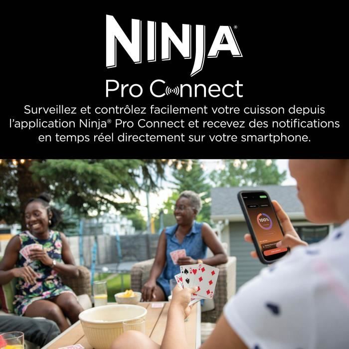 Electric barbecue with smoker and thermoprobe - NINJA - Woodfire Pro Connect XL - OG901EU - Woodfire pellets