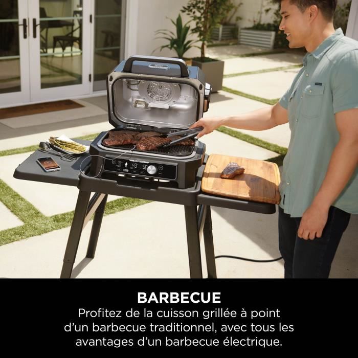 Electric barbecue with smoker and thermoprobe - NINJA - Woodfire Pro Connect XL - OG901EU - Woodfire pellets