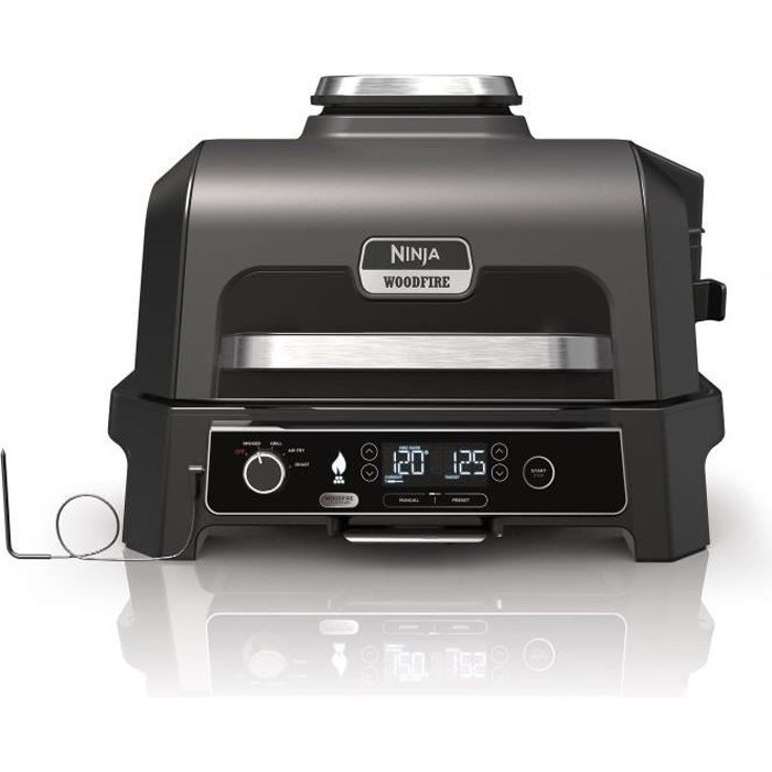 Electric barbecue and smoker with thermometer - NINJA - Woodfire Pro XL - OG850EU - Outdoor barbecue and air fryer