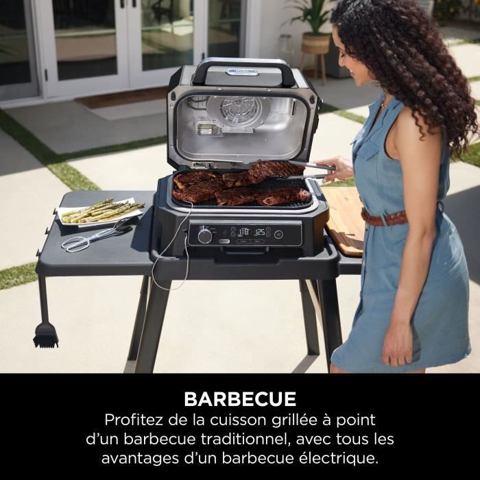 Electric barbecue and smoker with thermometer - NINJA - Woodfire Pro XL - OG850EU - Outdoor barbecue and air fryer