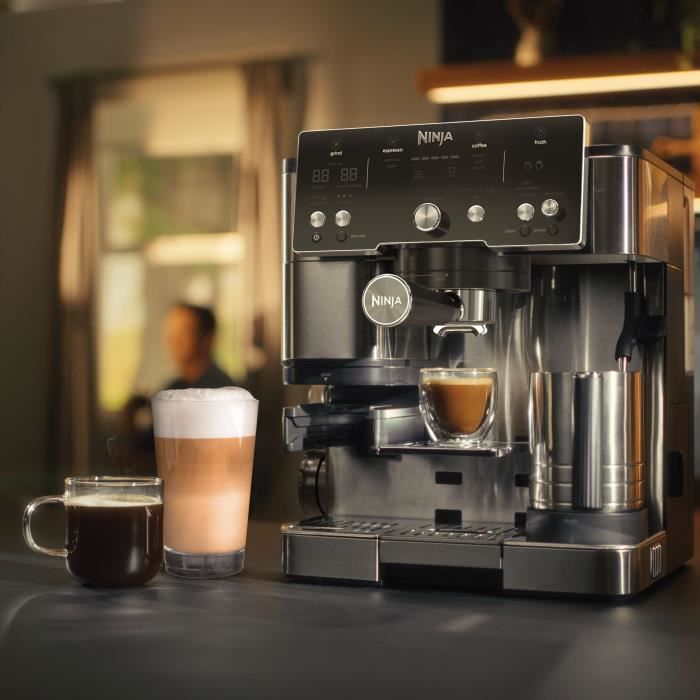 Espresso machine - NINJA - ES501EU Luxe Essential - 2 L - Digital display - Black / Stainless steel
