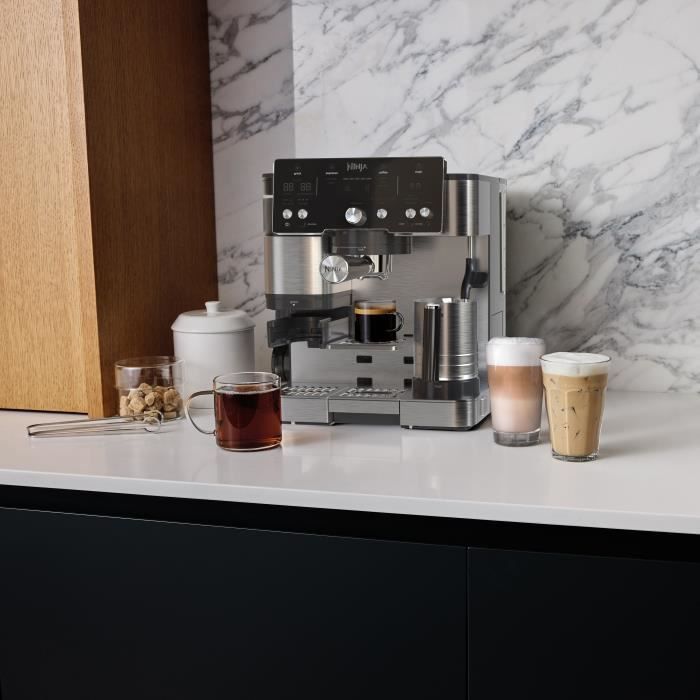 Espresso machine - NINJA - ES501EU Luxe Essential - 2 L - Digital display - Black / Stainless steel