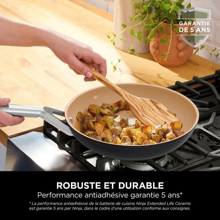 Sauteuse en céramique - Ninja - ExtendedLife CW90126EUI - 26 cm - Sans PFAS ni PFOA - Cuisson saine - Garantie 5 ans