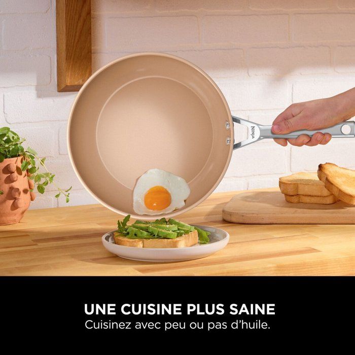 Batterie de cuisine 5 pieces céramique - Ninja - ExtendedLife CW95005EUI - 2 poeles + 3 casseroles - Sans PFAS - Garantie 5 ans