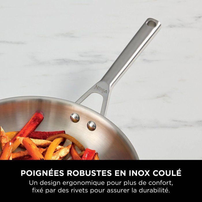 Batterie de cuisine 8 pieces en inox - Ninja - EverClad C95005EUI - Poeles et casseroles - Induction, four 300°C - Garantie 10 ans