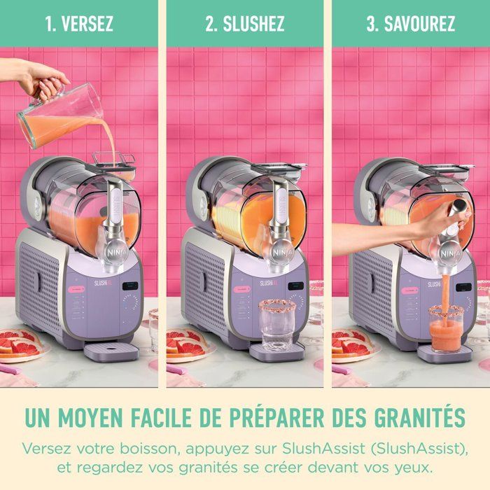 NINJA Slushi XL FS601EUPK1 Iced Beverage and Granita Machine - 3.7L Capacity - 6 Programs - Pink