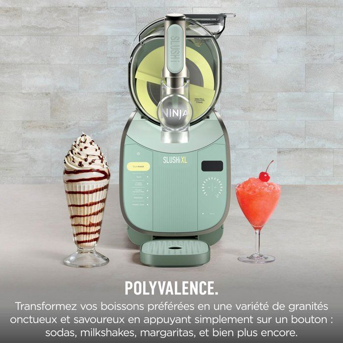 Machine a boissons glacées et granitées NINJA - Slushi XL FS601EUGN - Capacité 3,7L - 6 programmes - Vert