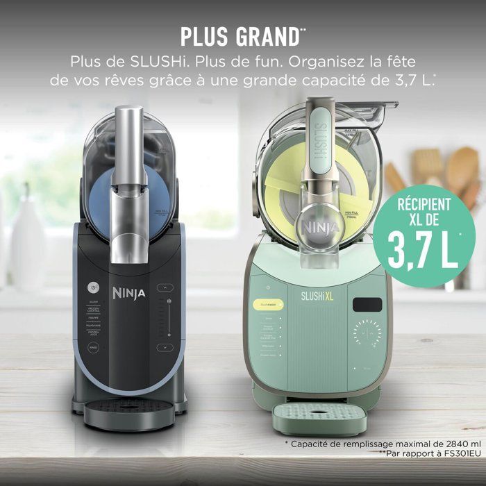 Machine a boissons glacées et granitées NINJA - Slushi XL FS601EUGN - Capacité 3,7L - 6 programmes - Vert