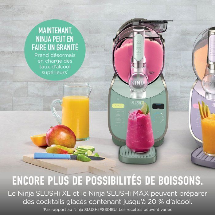 Machine a boissons glacées et granitées NINJA - Slushi XL FS601EUGN - Capacité 3,7L - 6 programmes - Vert