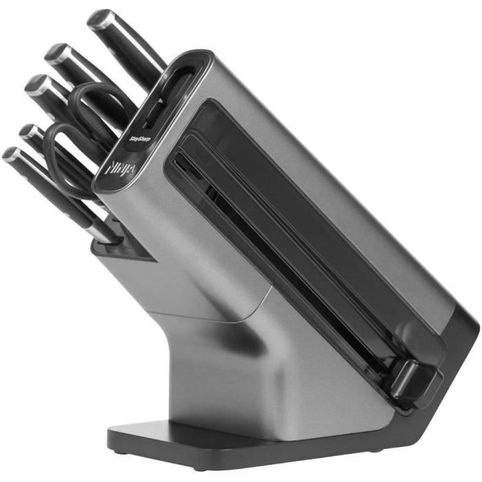 Knife Block - NINJA FOODI - StaySharp K32006EU - With Sharpener - Knife Set - 6 Pieces Sharpened - Black