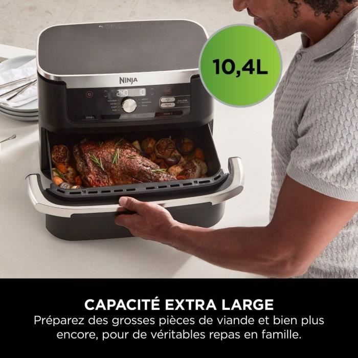 Oil-free fryer - NINJA - AF500EU - Foodi Flex - 10.4 L - 32.7 x 49.6 x 31.6 cm - Black