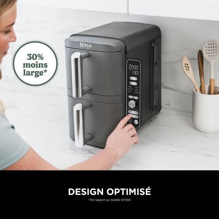 NINJA Foodi Oil-Free Fryer - Double Stack SL400EU - 9.5 L - 2 Independent Cooking Drawers - 6 Cooking Modes - 2470W