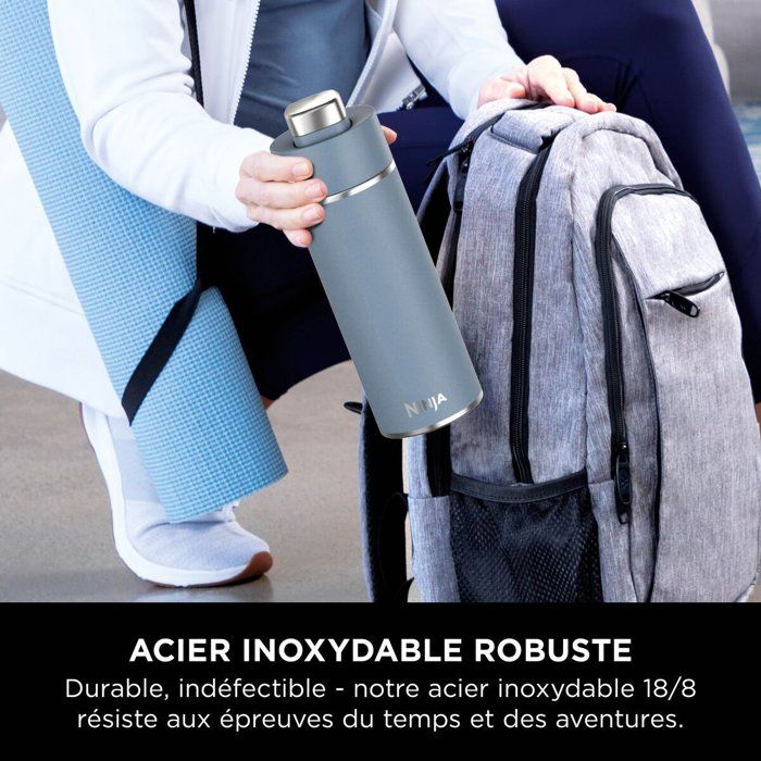 Gourde isotherme Thirsti - NINJA - Bleu Denim - 530 ml - Acier inoxydable