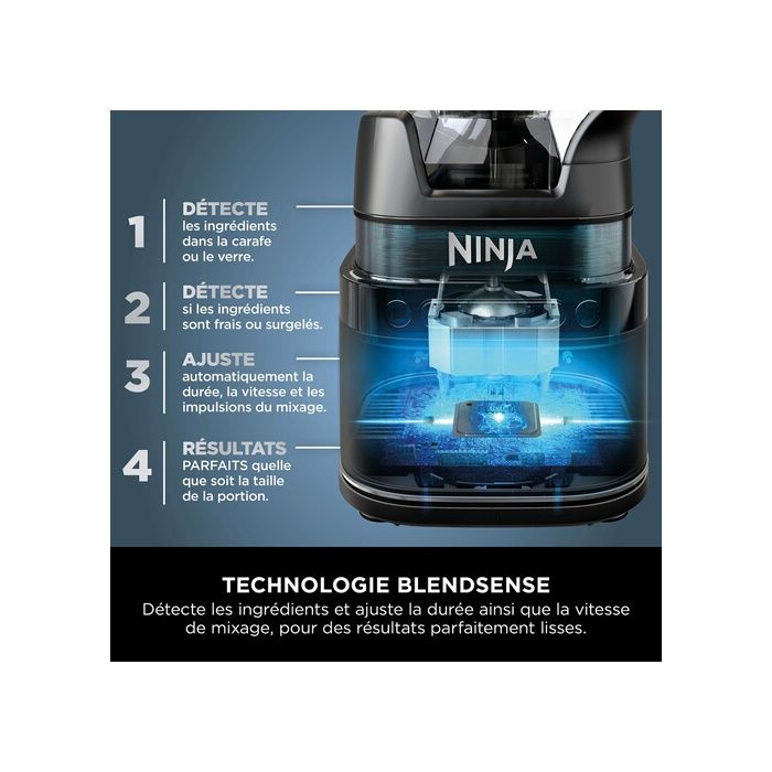 Ninja Detect Power Blender Pro 1200W - 2-in-1 - 2L - 15 modes - 10 speeds - Black