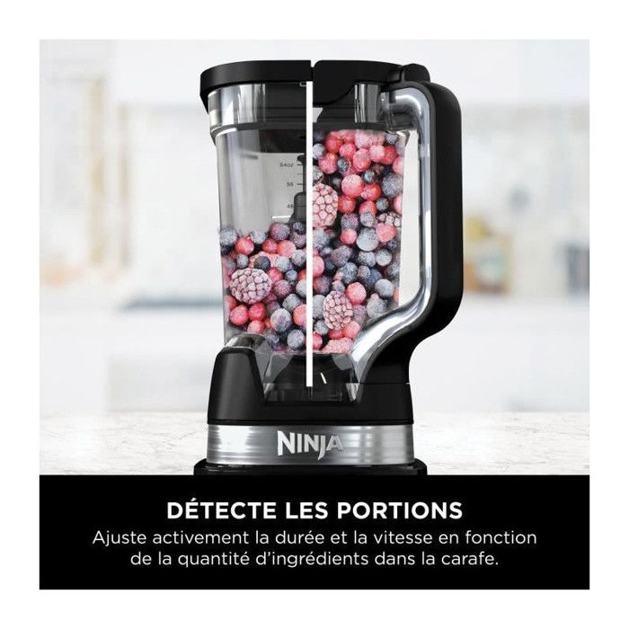 NINJA Detect Power TB201EU Professional Blender - 2 Litre Jug - 1200W - Black and Silver - 15 Modes - TB201EU