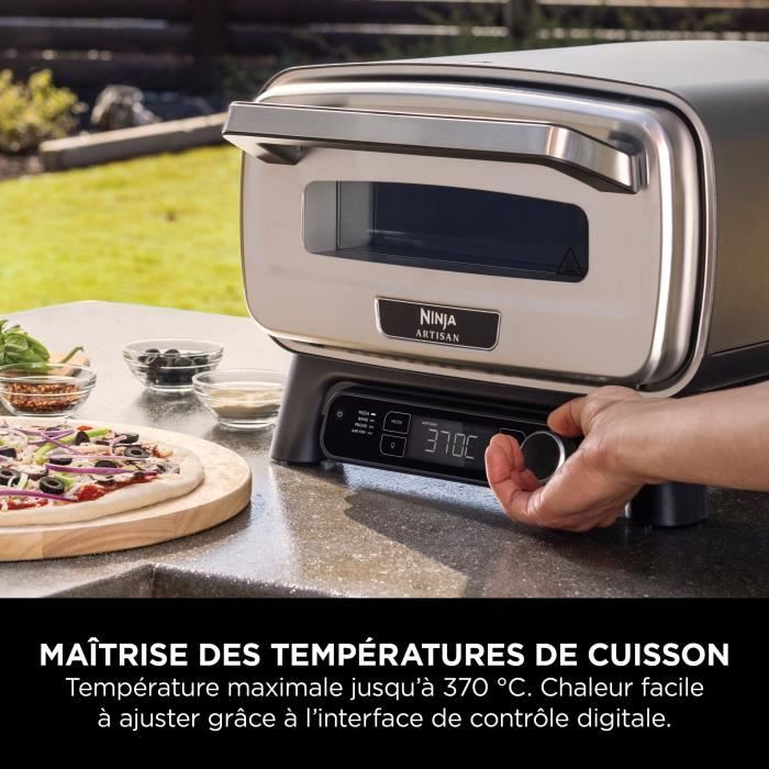 Four a pizza électrique - NINJA - MO201EU - 1760 W - 4 modes de cuisson - jusqu'a 370° - Gris