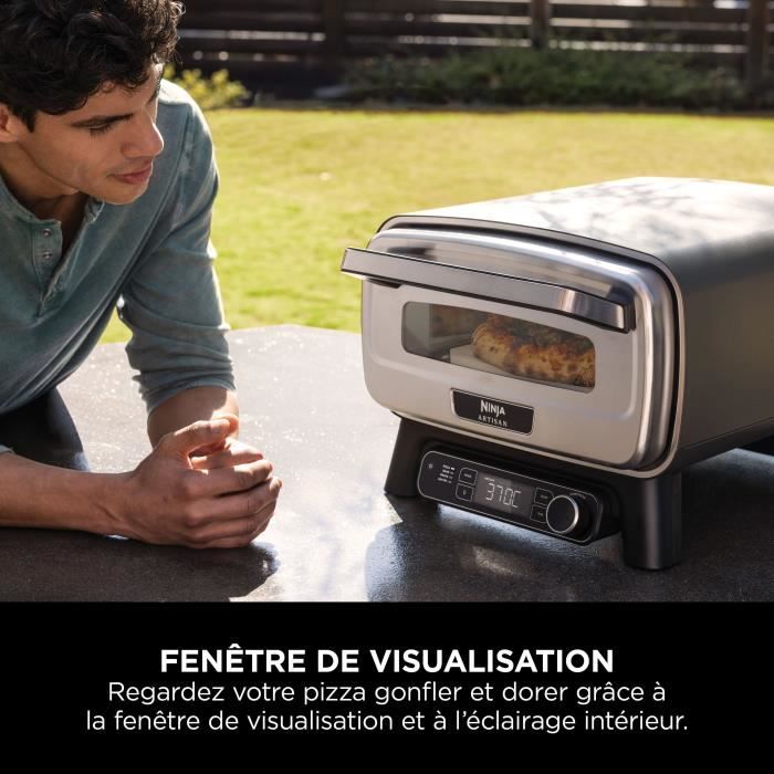 Four a pizza électrique - NINJA - MO201EU - 1760 W - 4 modes de cuisson - jusqu'a 370° - Gris