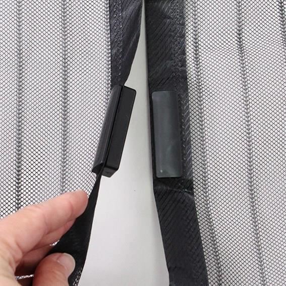Mosquito net magnetic curtain door - H230 cm x L100 cm - Black polyester