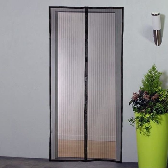 Mosquito net magnetic curtain door - H230 cm x L100 cm - Black polyester