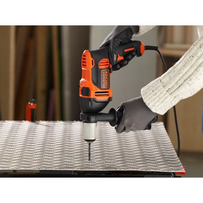 BLACK + DECKER BEH850-QS Corded Hammer Drill - 850W - 54,400 cps / min - Depth Guide - Side Handle