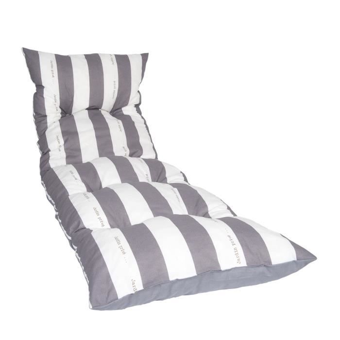 PRIVATE GARDEN CANCALE snowflake sun lounger 188x56x12 cm gray