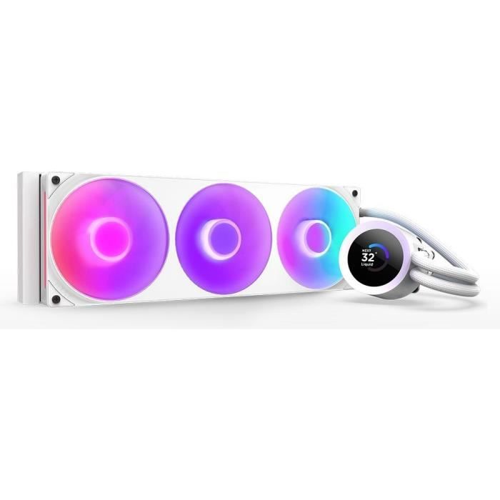 Watercooling - NZXT - RL-KR360-W2 - Kraken Plus 360 RGB - Écran carré 1.54 personnalisable et ventilateurs RGB - Blanc