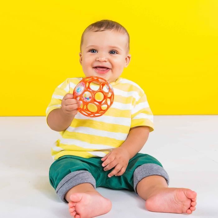 BRIGHT STARS, Oball Easy-Grip Rattle BPA-Free Infant Toy, for Newborns +