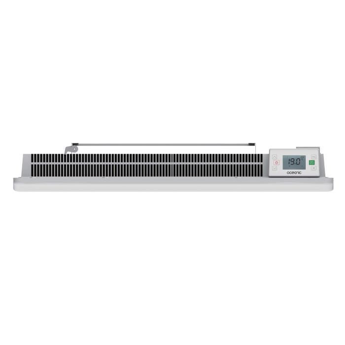 Fixed electric radiator with dry ceramic inertia 1500W OCEANIC Rubis - Curved design - White - NF