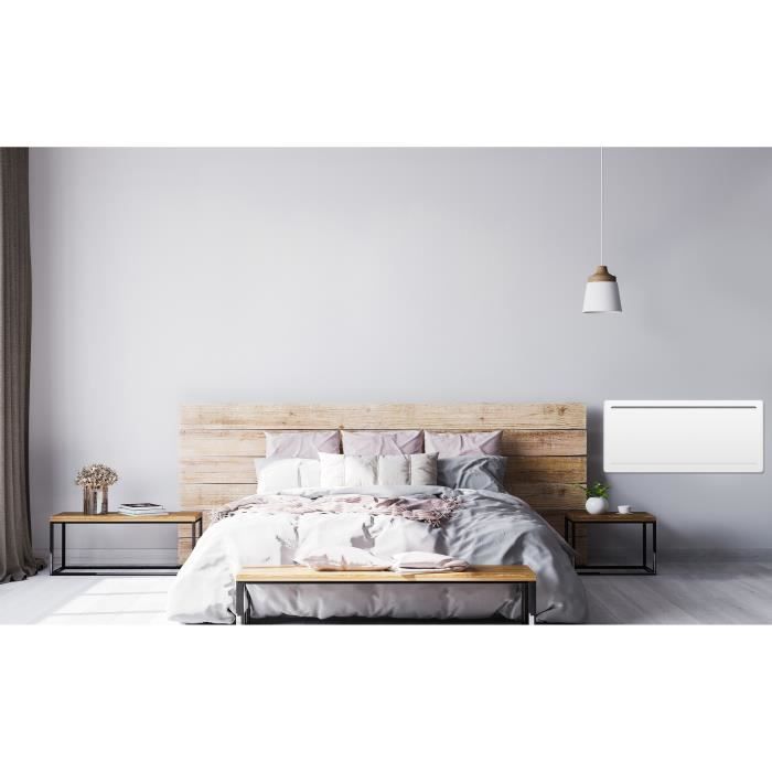 Fixed electric radiator with inertia Ceramic drying 2000W Oceanic Rubis - Galled design - White - NF