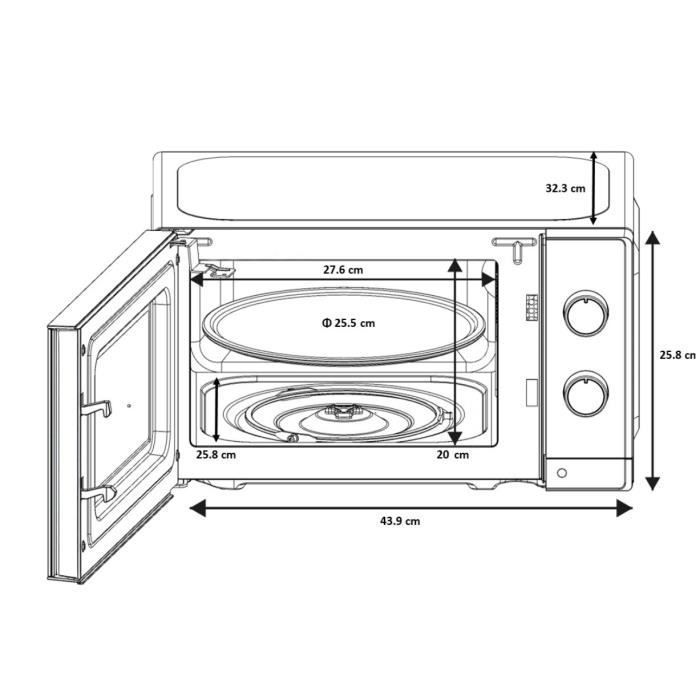 Microwave - OCEANIC - OCEAMO20W12 - 20L - white - Single function