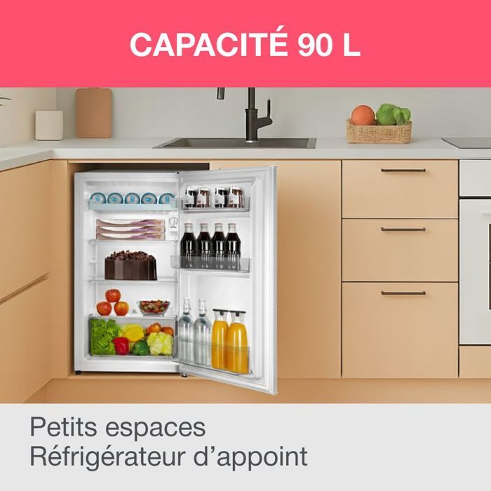 Table top refrigerator - OCEANIC - 90L - 37dB - Class E - L44.5 x D47.5 x H85 cm - White