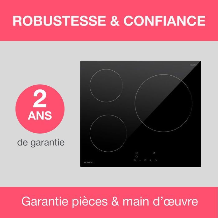 OCEANIC induction hob 3 burners L60 x D52 cm OCEATI3Z7B