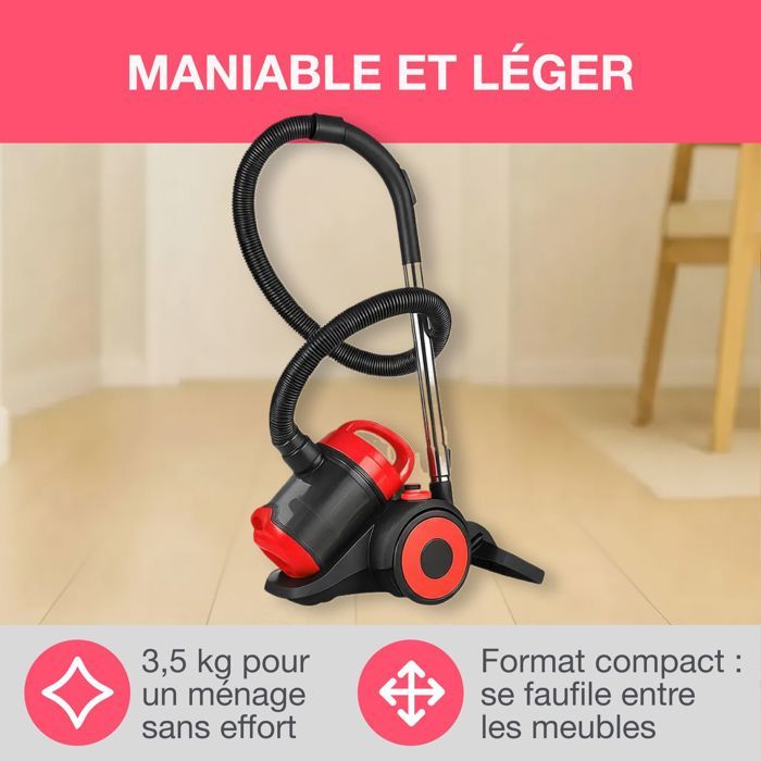 OCEANIC VC10RBAX2 Solder vacuum cleaner without bag - 700W - 80dB - A - Red