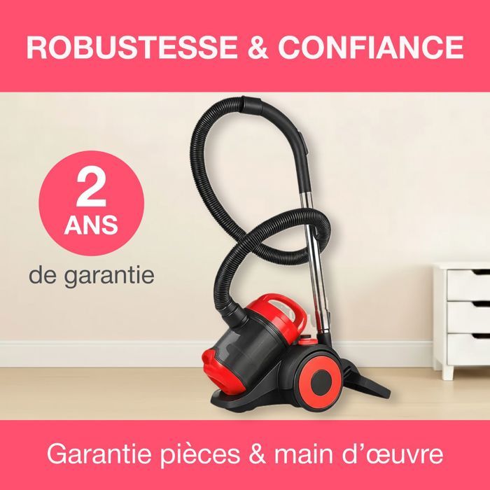OCEANIC VC10RBAX2 Solder vacuum cleaner without bag - 700W - 80dB - A - Red