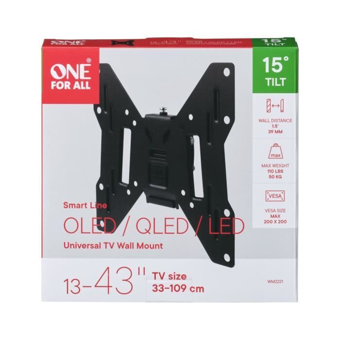 ONE FOR ALL WM2221 Smart TV Stand 33-102 cm (13-40 '') - Max. : 50kgs - Reclining 15 ° - 10 year warranty