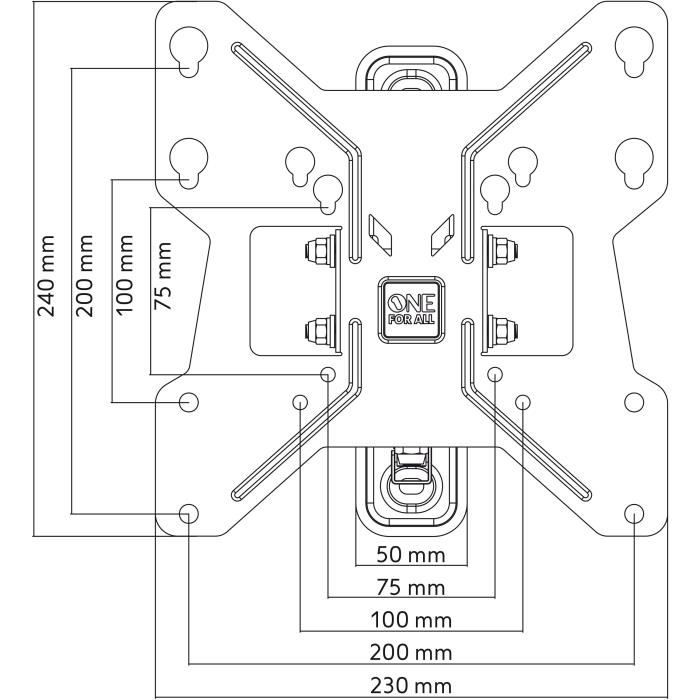 ONE FOR ALL WM2251 - Tilt & Rotate Wall Mount (180 °) for TVs from 13 to 40 (33 to 102cm) - Black