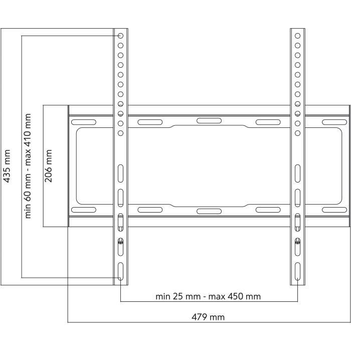 One for all WM2411 - TV wall support Flat support for screen 32-65 ''/81-165cm - For TV max 100kgs - 25mm from the wall