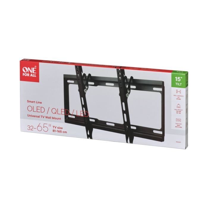 ONE FOR ALL WM2421 - Wall Mount with Tilt Adjustment of 15 ° for TV from 32 to 55 (81 to 140cm) - Black