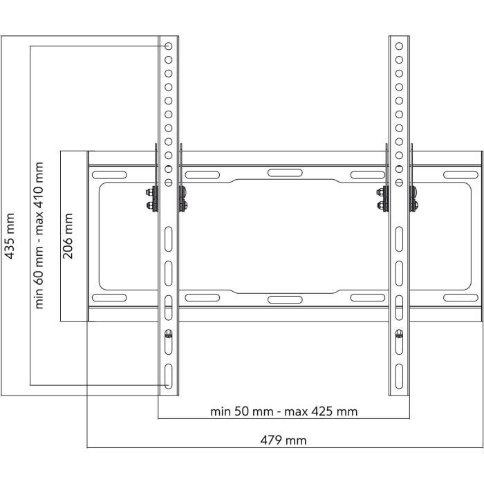 ONE FOR ALL WM2421 - Wall Mount with Tilt Adjustment of 15 ° for TV from 32 to 55 (81 to 140cm) - Black