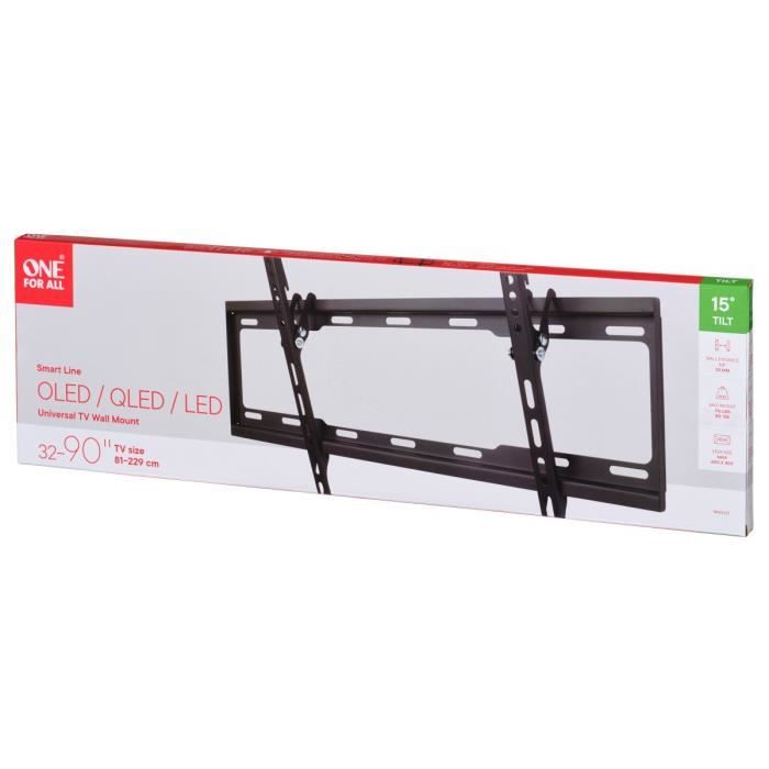 ONE FOR ALL WM2621 - Wall Mount with Tilt Adjustment of 15 ° for TV from 32 to 84 (81 to 213cm) - Black