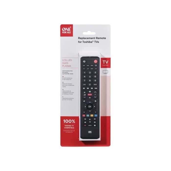ONE FOR ALL URC1919 Remote Control for any Toshiba TV - Black