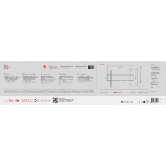 Support mural TV - SMART - WM2615 - Fixe - Distance au mur 22 mm - TV 32 a 90 pouces